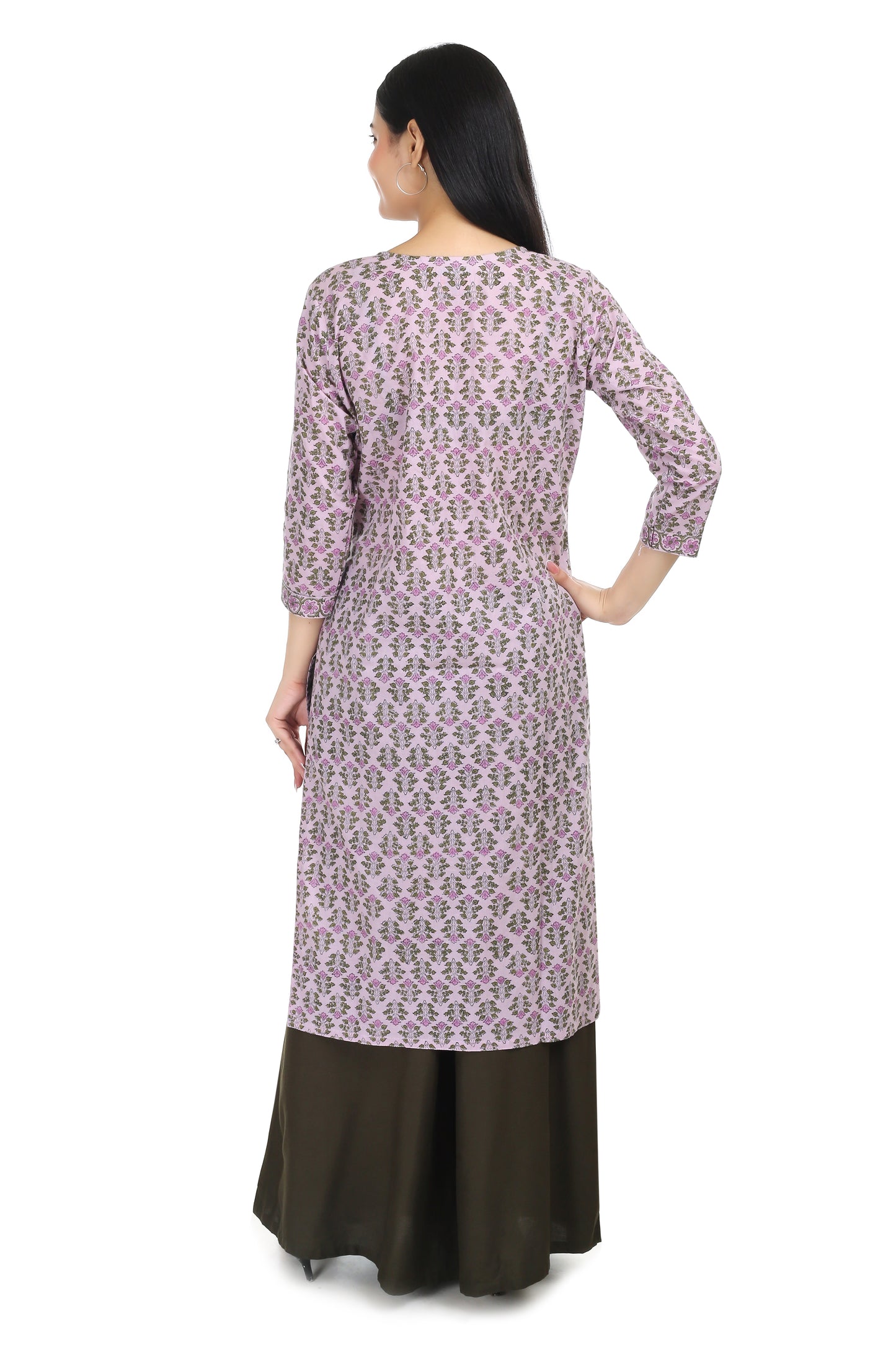 Angira, Handblocked straight fit cotton kurta