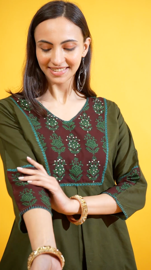 Olive green co-ord set