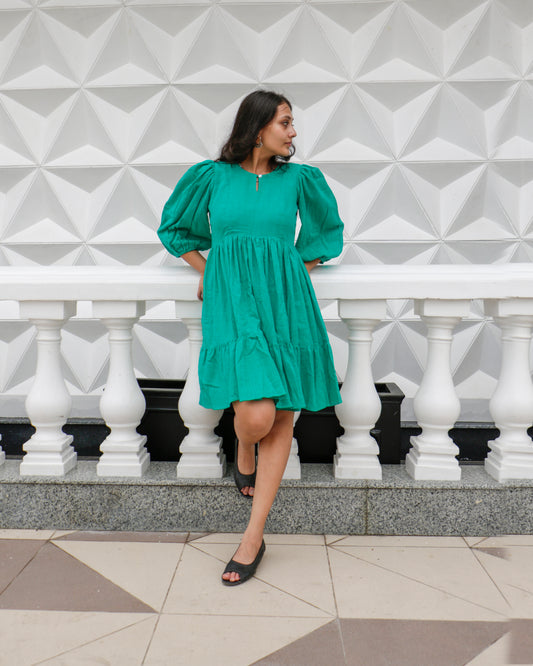 Layla, Linen calf-length dress