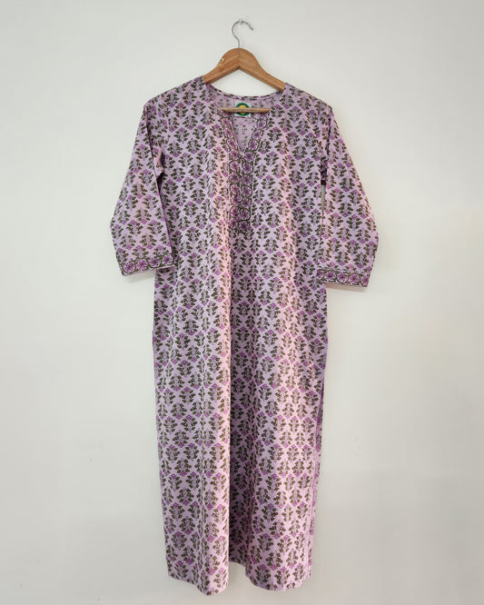 Aarohi – Block Printed Soft Cotton Straight-Fit Kurta