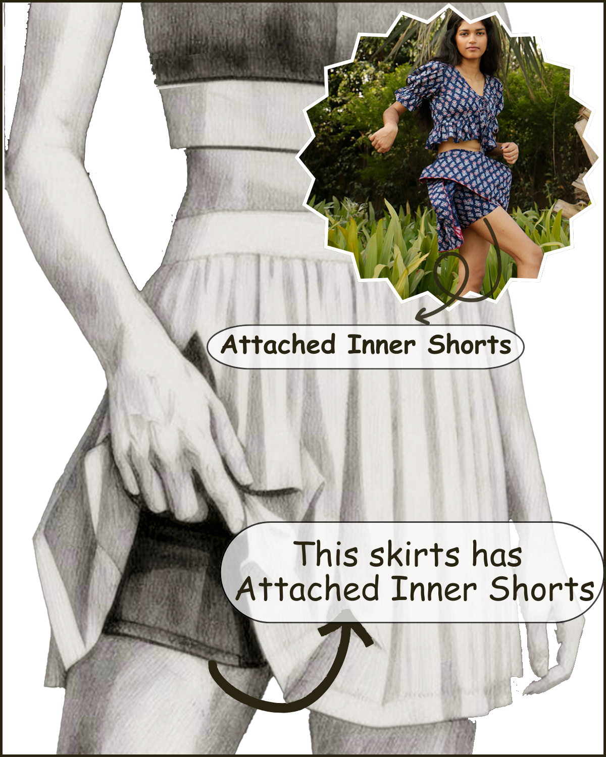 Inaya, Ajrakh Printed Cotton Skirt and Top Set