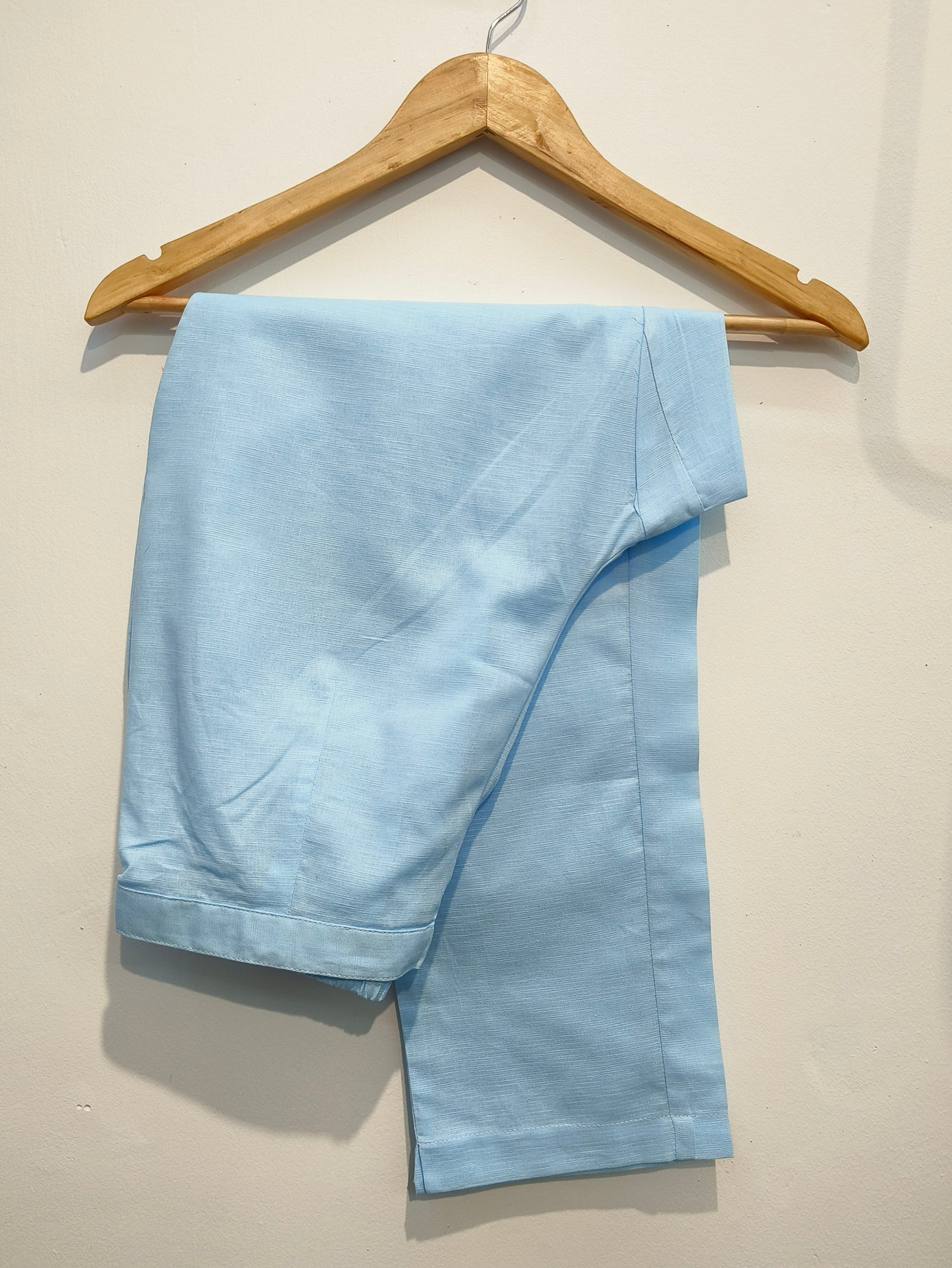 Sky-blue lilen co-ord set