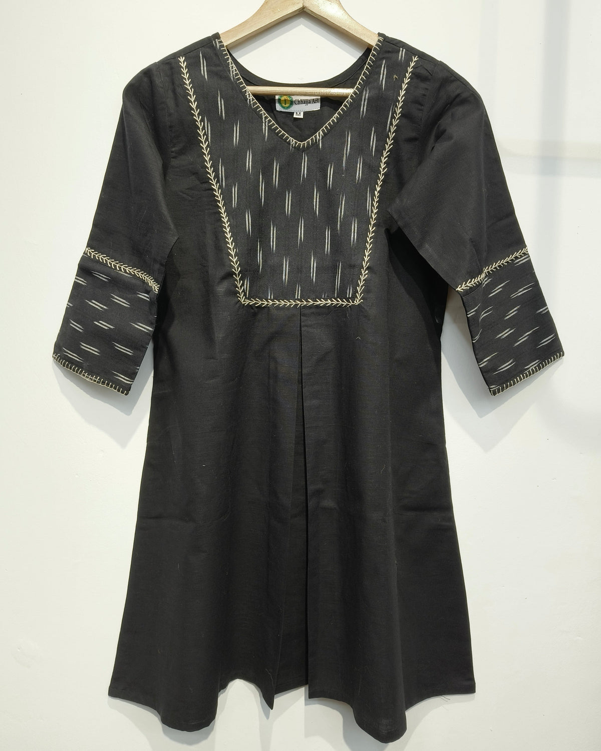 Black Linen Hand-Detail Co-ord Set