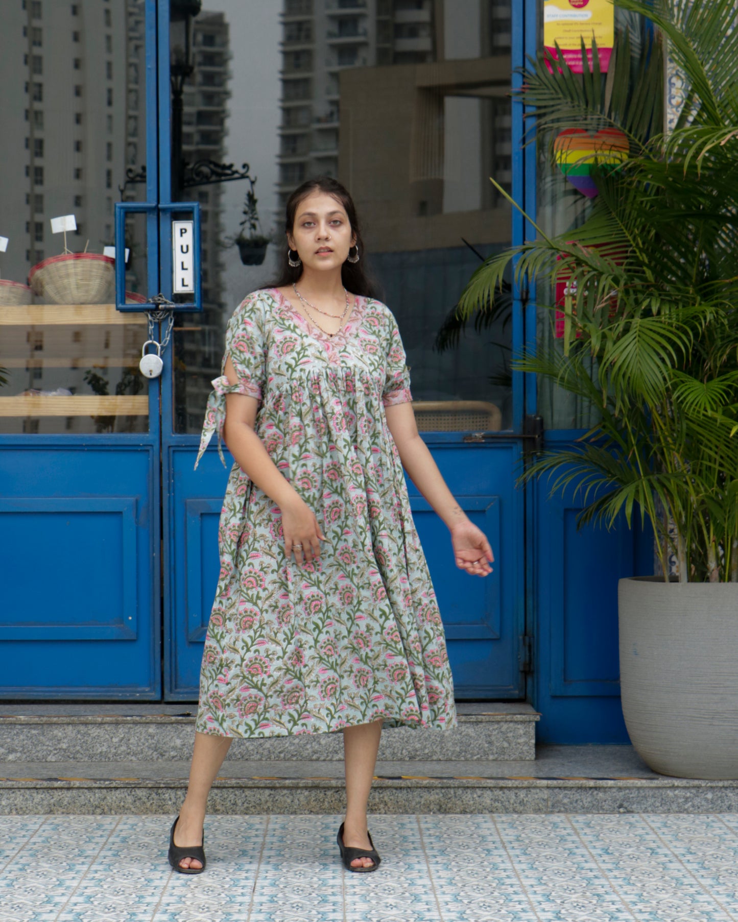 Samira, floral cotton dress