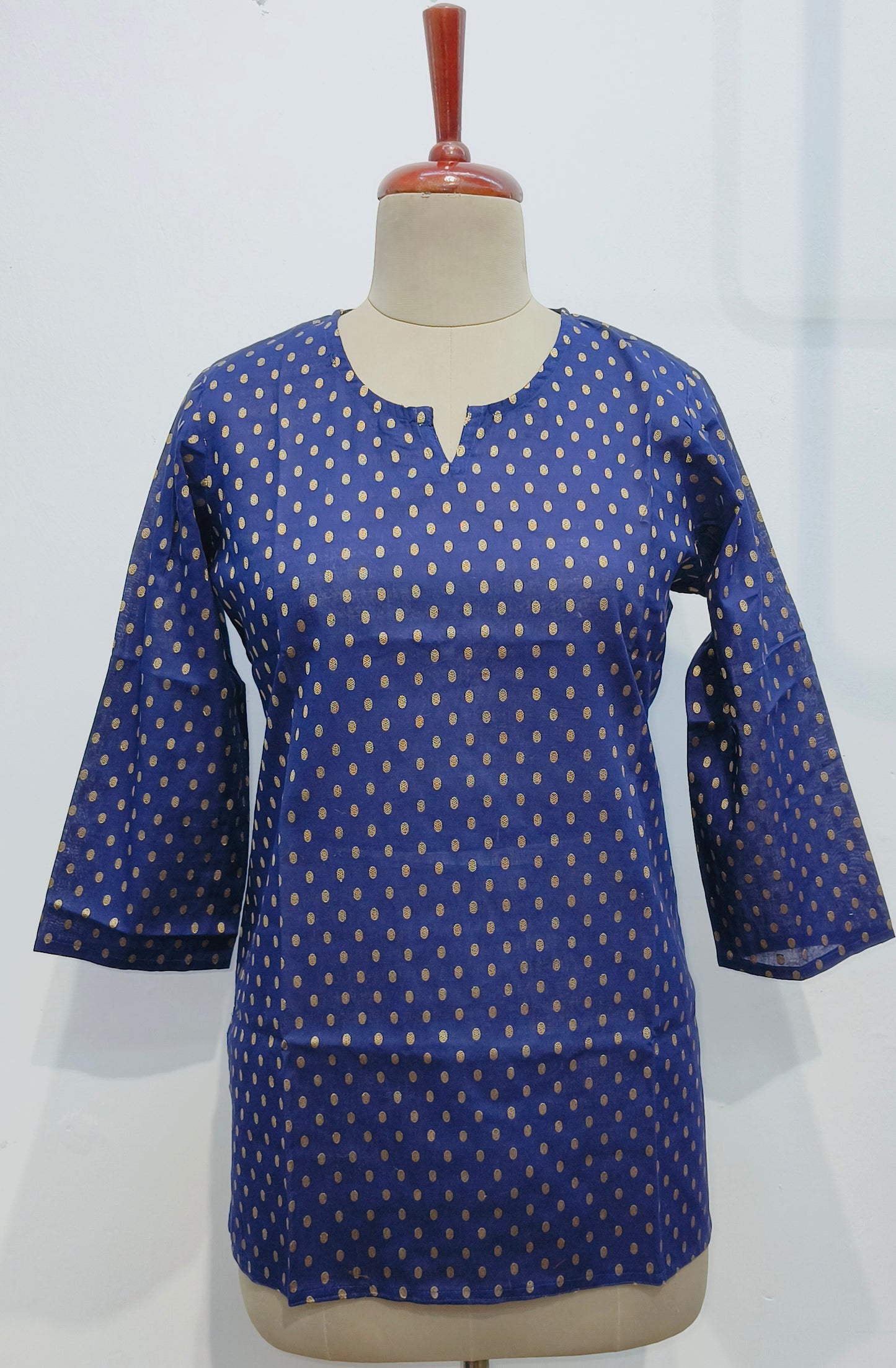 Blue banarasi cotton kurta