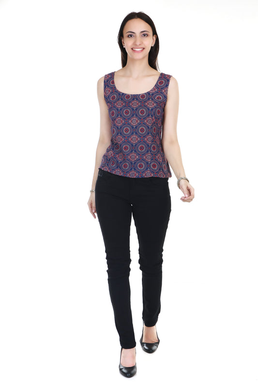 Ajrakh crop top