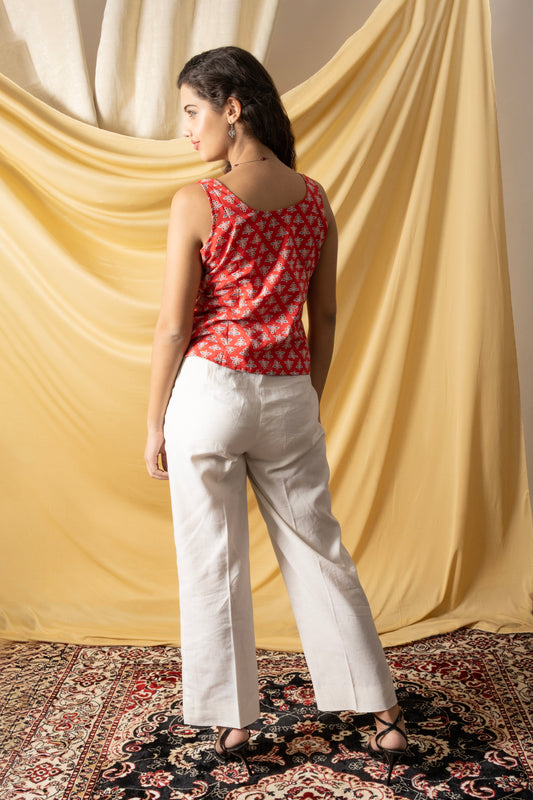 Zeenat, "Naturally Dyed Handblocked Cotton Crop Top