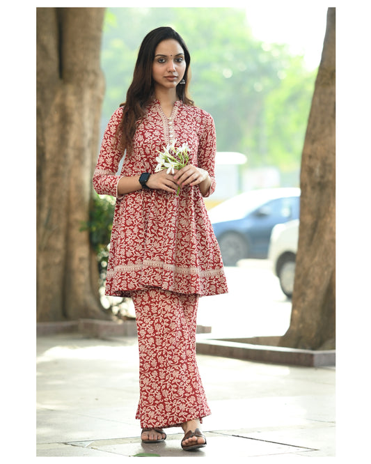 Mehek, Flared Bagh Print co-ord set