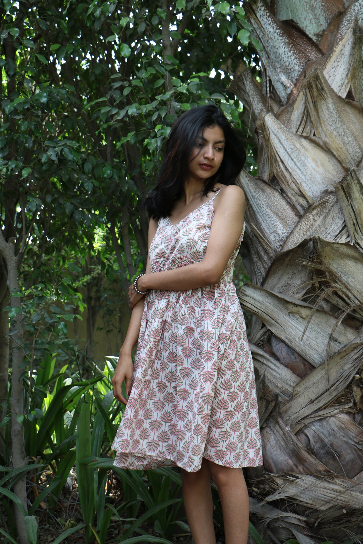Hand-Embroidered Cotton Yoke Dress