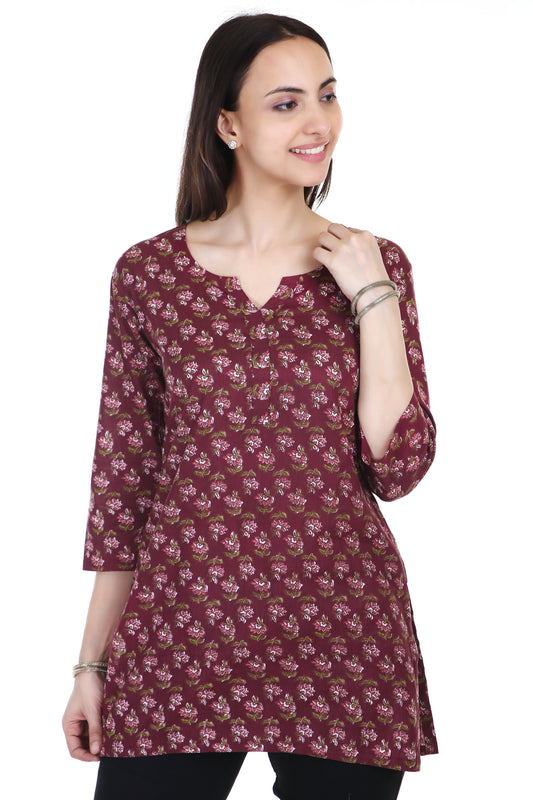 printed cotton short kurta