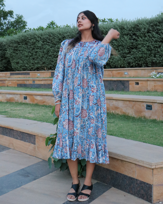 Aabha flared cotton dress