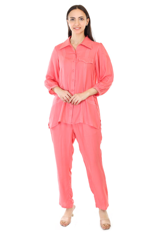 Sara, coral pink co-ord set