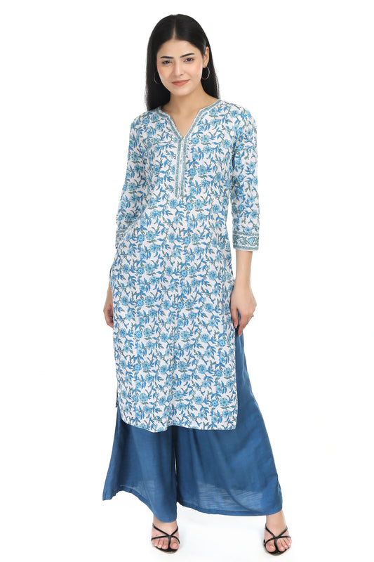 Aarohi,  straight fit hand blocked kurta