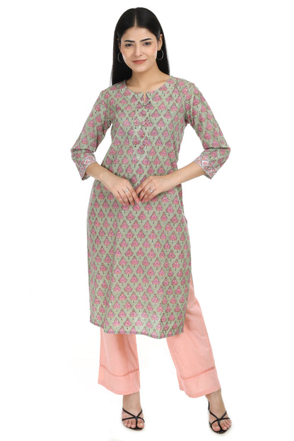 Aadya, Hand blocked straight fit kurta