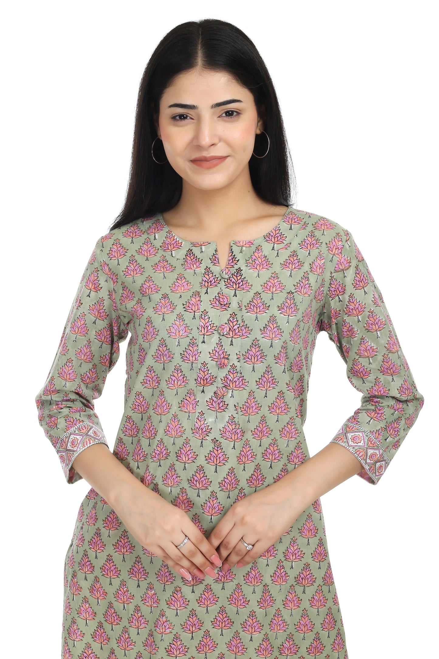 Aadya, Hand blocked straight fit kurta