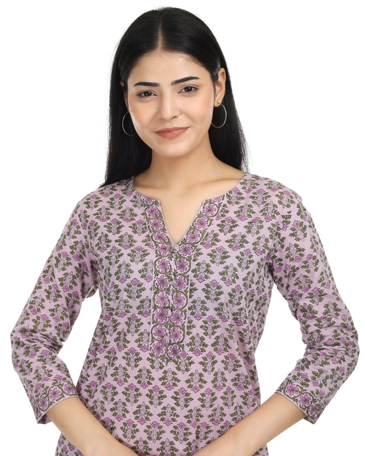 Aarohi – Block Printed Soft Cotton Straight-Fit Kurta