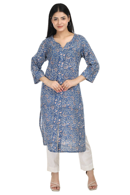Dipti, A line hand blocked cotton kurta