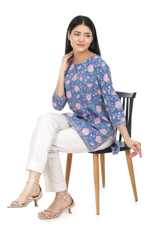 hand blocked cotton kurta