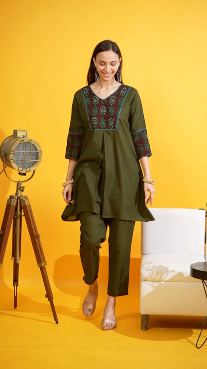 Olive green co-ord set