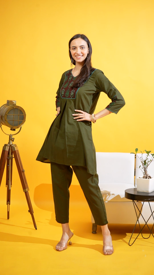 Olive green co-ord set