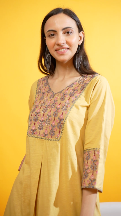 Lemon marigold lilen co-ord set