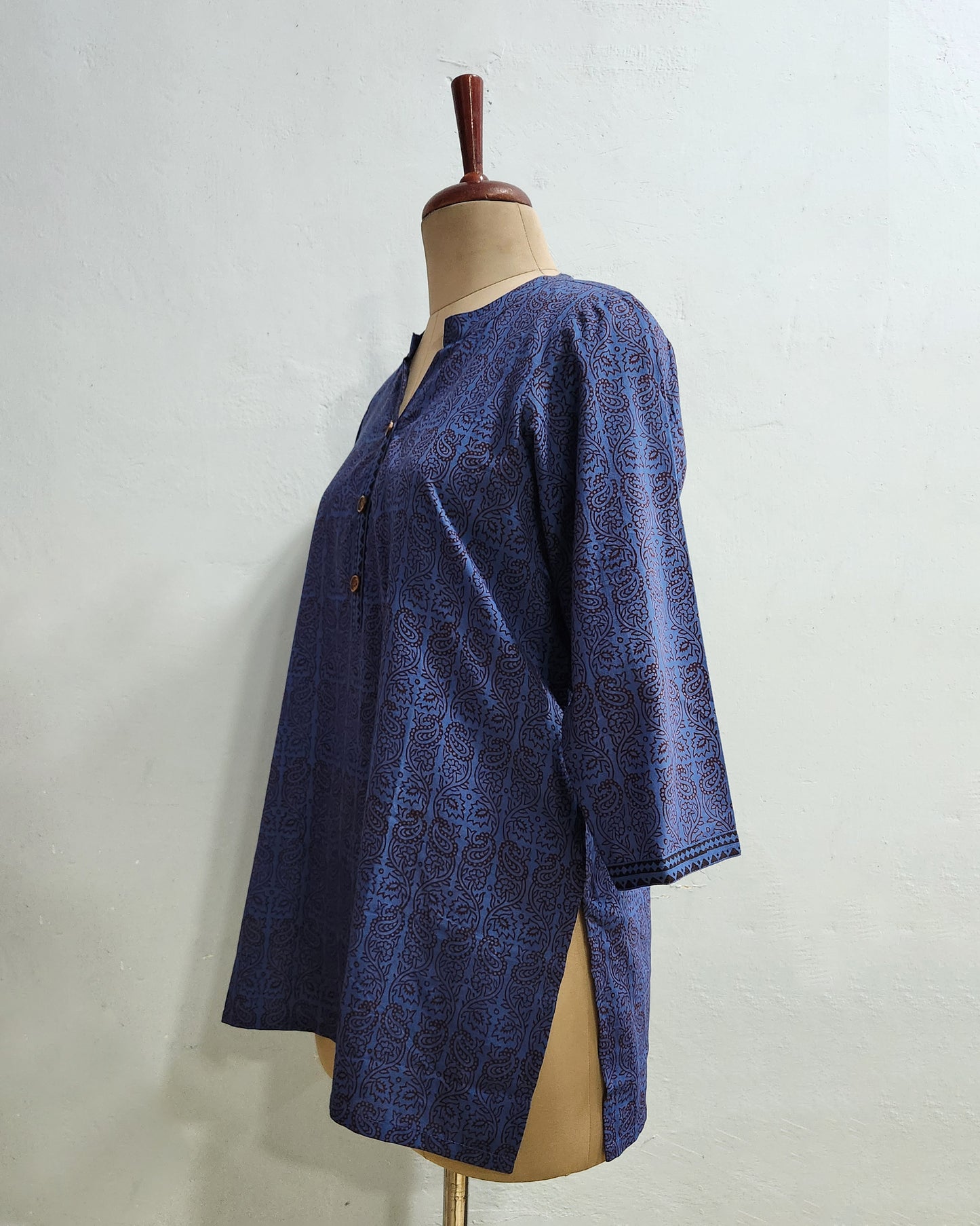 Bagh hand printed cotton short kurta, Length-30 inch