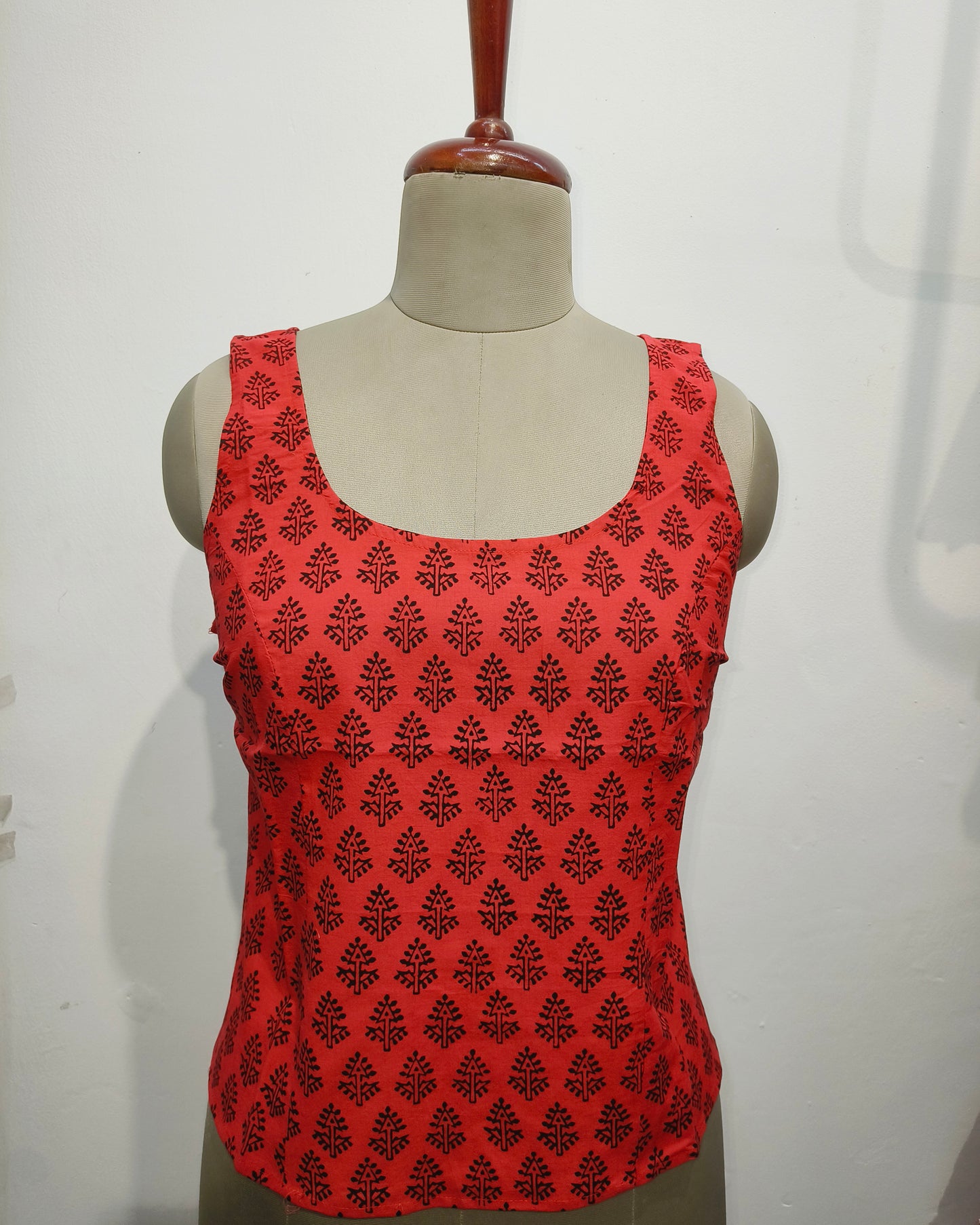 Brick color cotton crop top