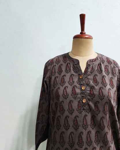 Bagh hand printed cotton short kurta, Length-30 inch