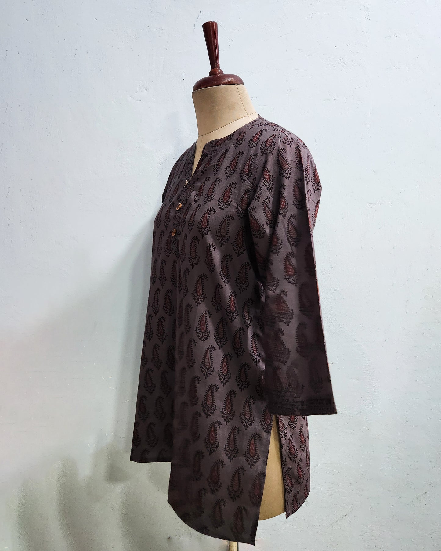 Bagh hand printed cotton short kurta, Length-30 inch