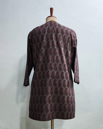 Bagh hand printed cotton short kurta, Length-30 inch