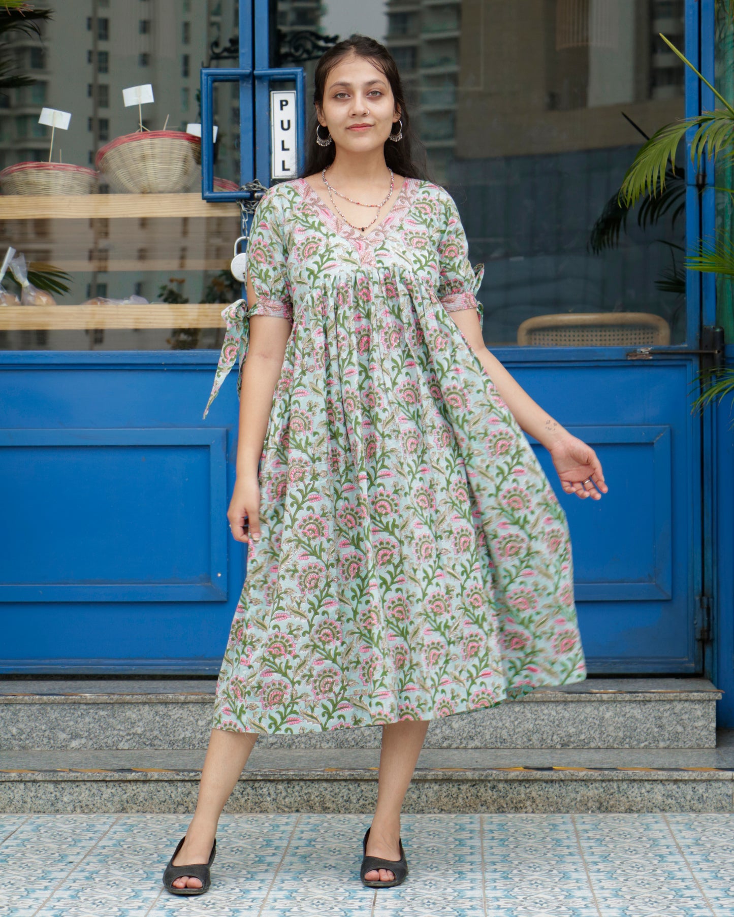 Samira, floral cotton dress