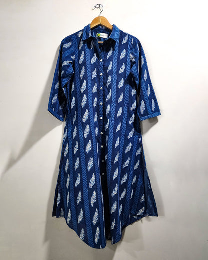 Neelakshi – Dabu Handblocked A-Line Cotton Shirt