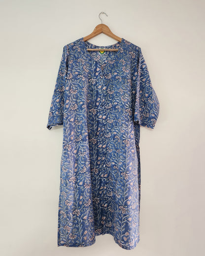 Dipti, A line hand blocked cotton kurta
