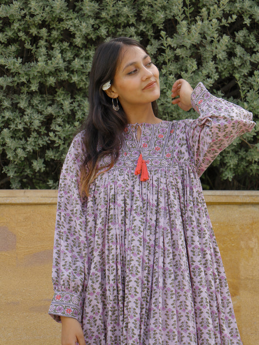 Padma, calf length cotton dress