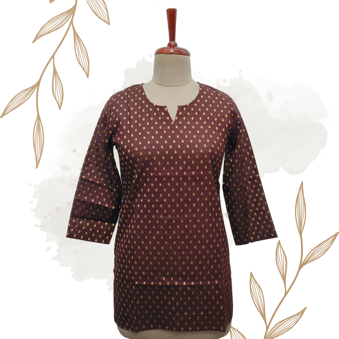 Brown banarasi  cotton kurta