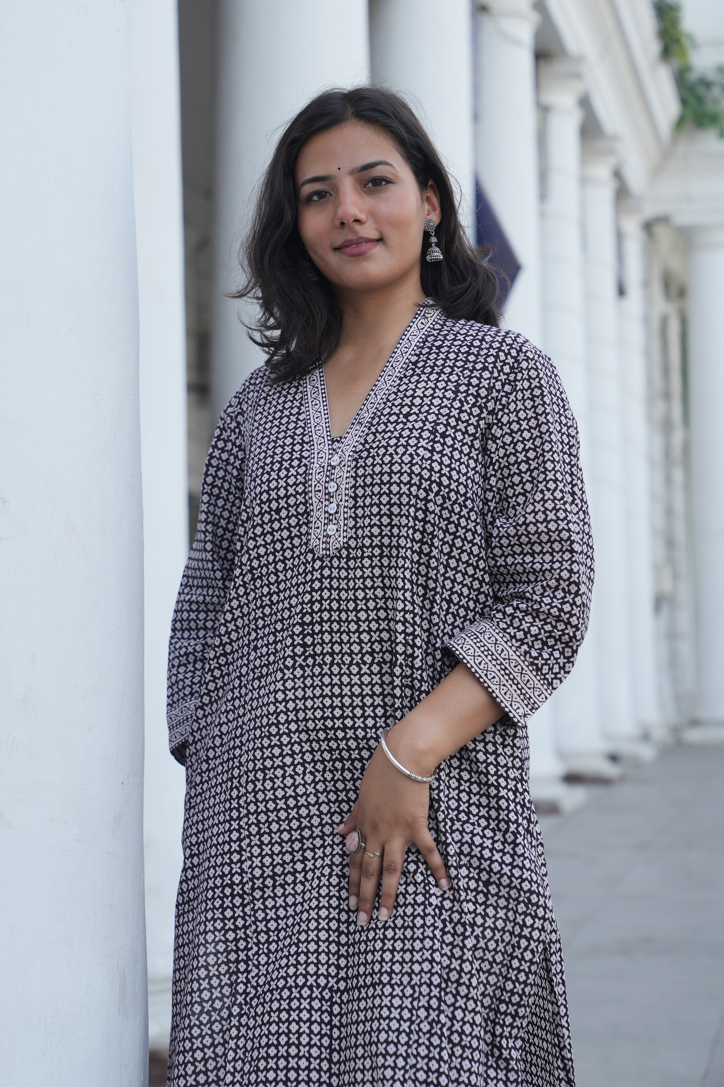 Black Bagh Handprinted Cotton Kurta
