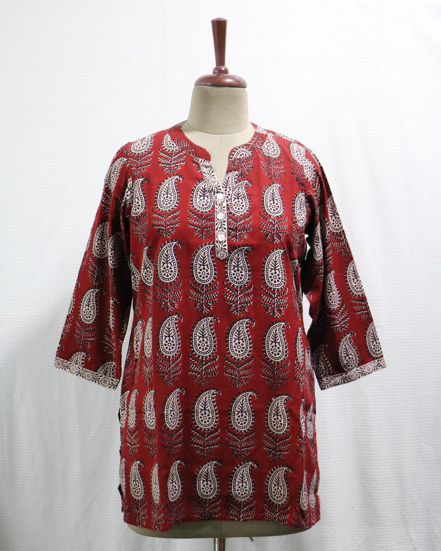 Bagh hand printed cotton short kurta, Length-30 inch