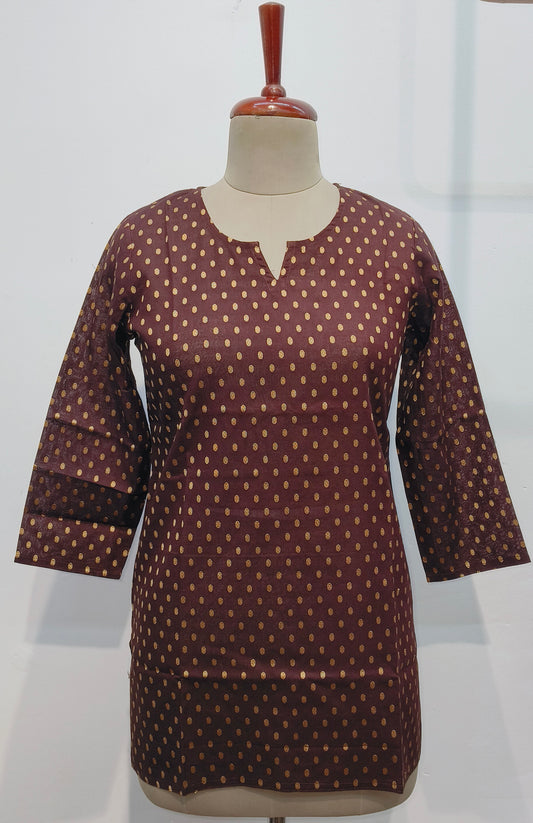 Brown banarasi  cotton kurta