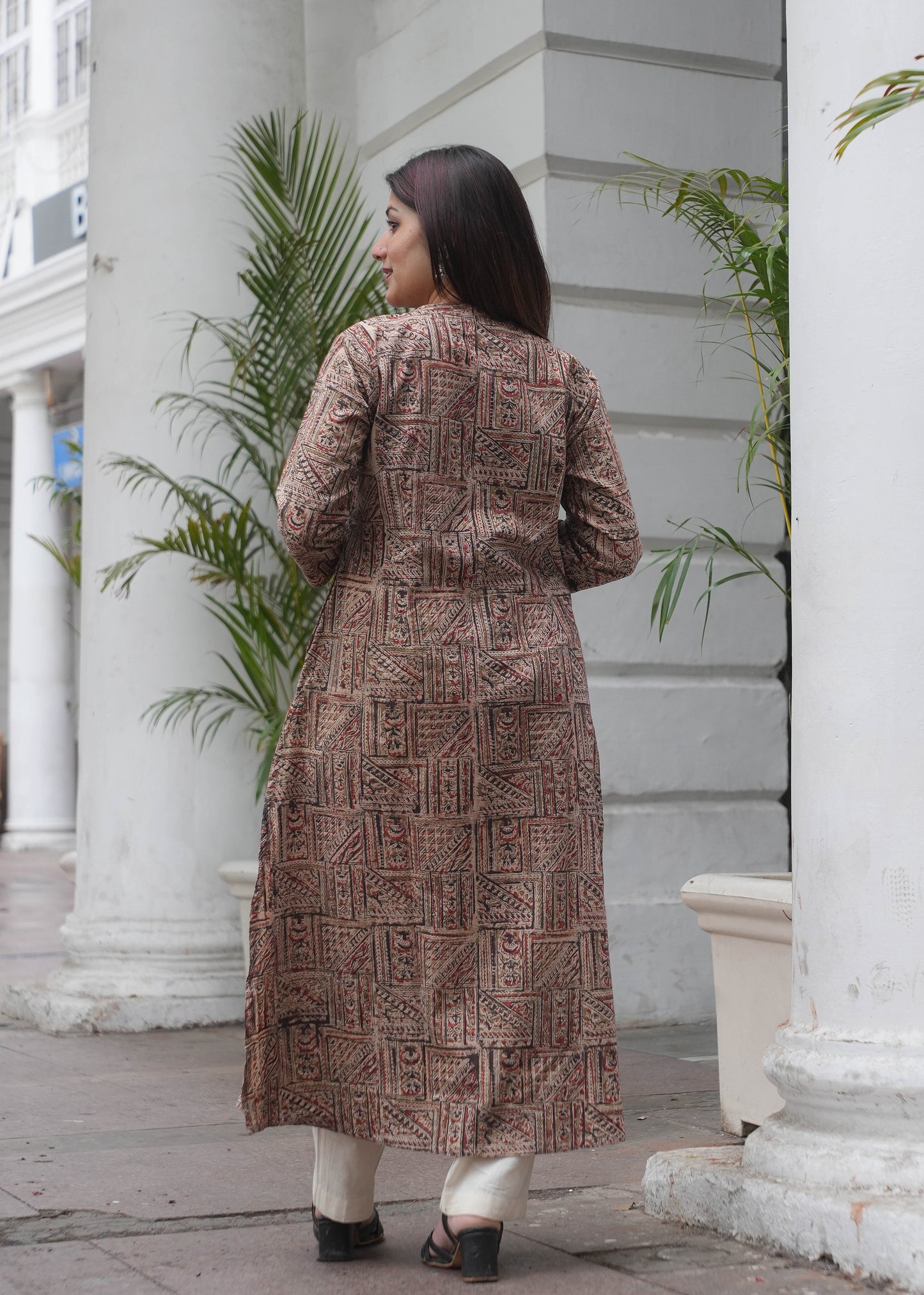 Handblock printed A line kalamkari kurta