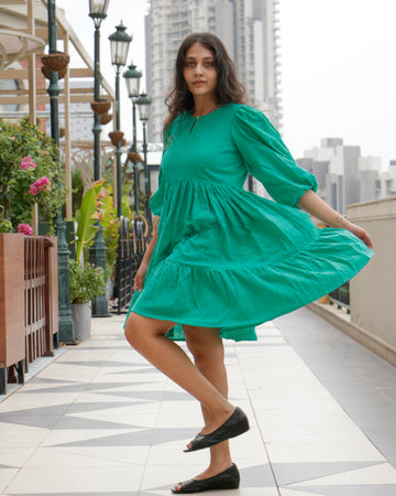 Layla, Linen calf-length dress