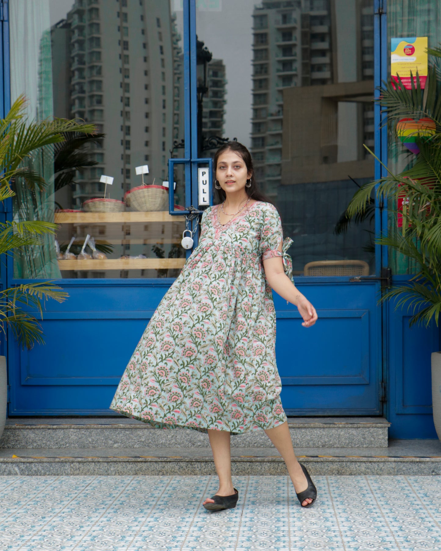 Samira, floral cotton dress