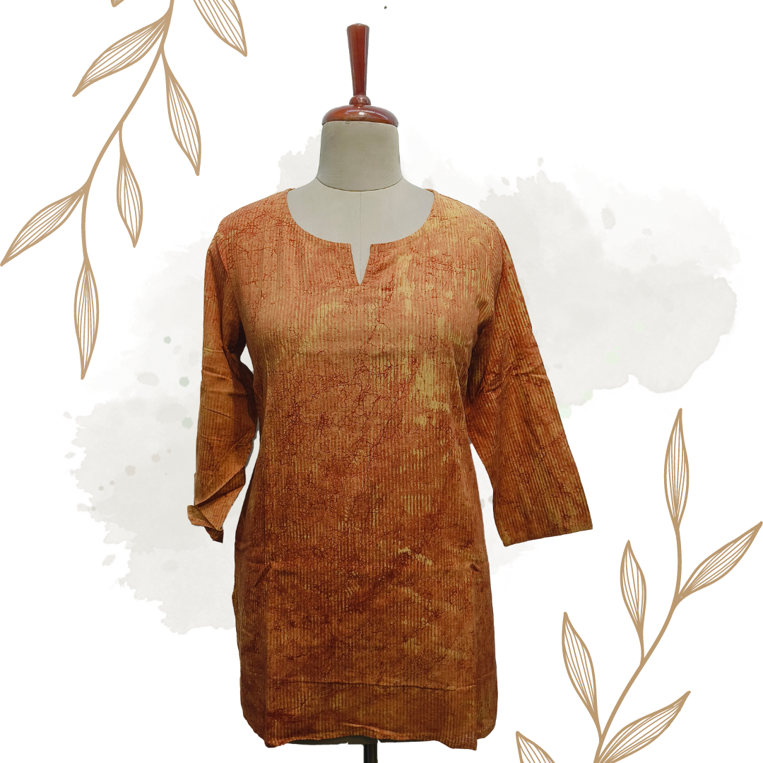 Mud print cotton kurta