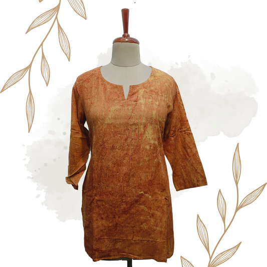 Mud print cotton kurta