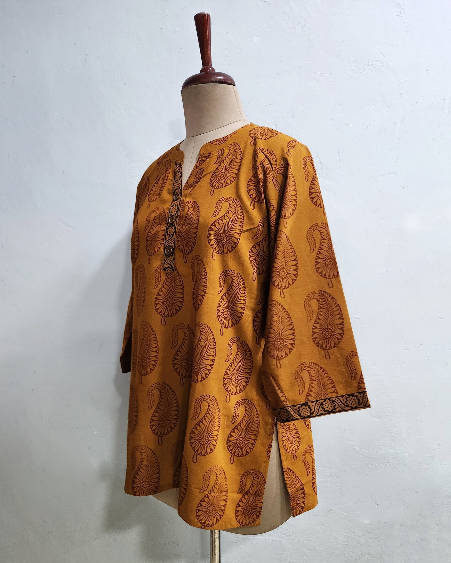Bagh hand printed cotton short kurta, Length-30 inch