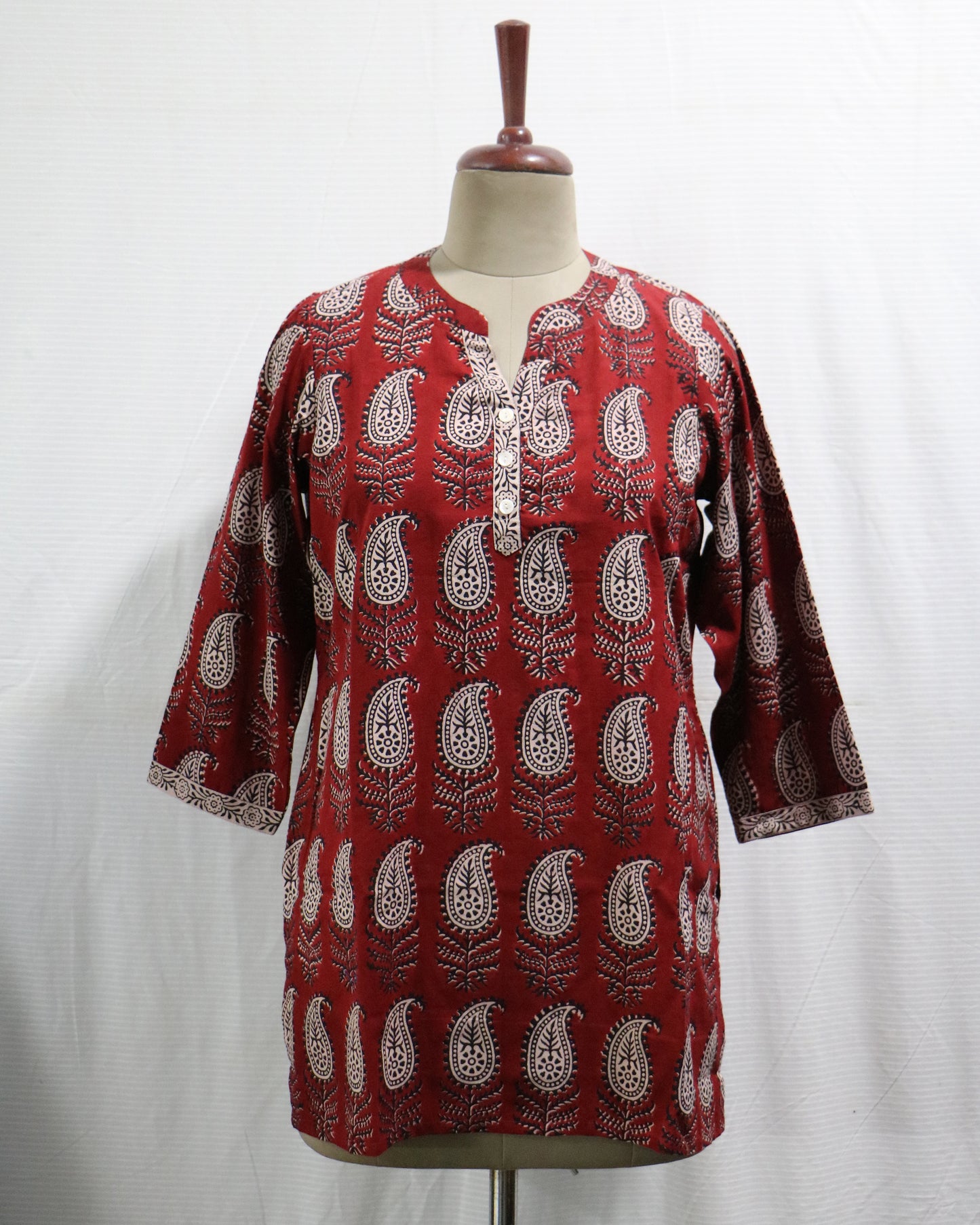 Bagh hand printed cotton short kurta, Length-30 inch