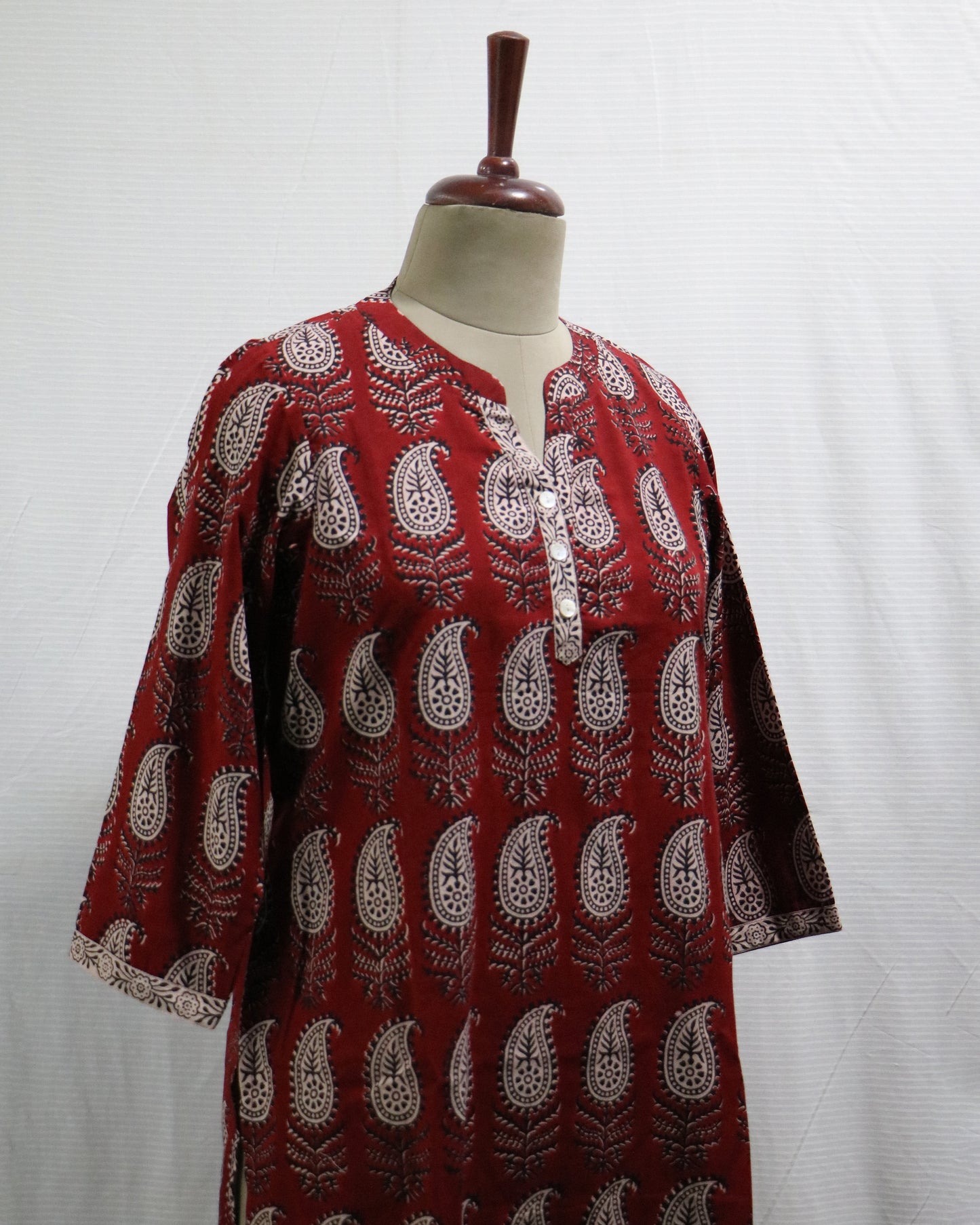 Bagh hand printed cotton short kurta, Length-30 inch