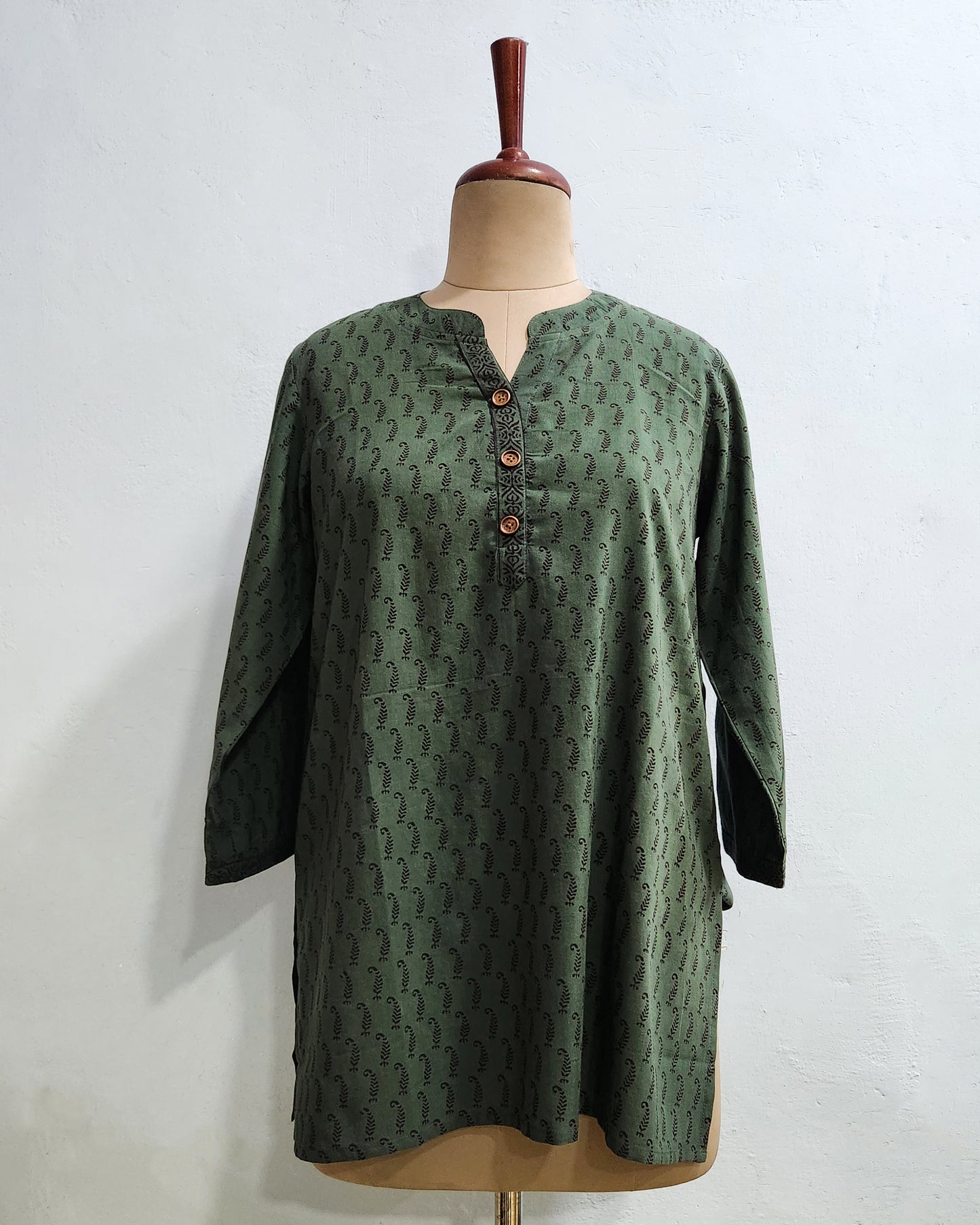Bagh hand printed cotton short kurta, Length-30 inch