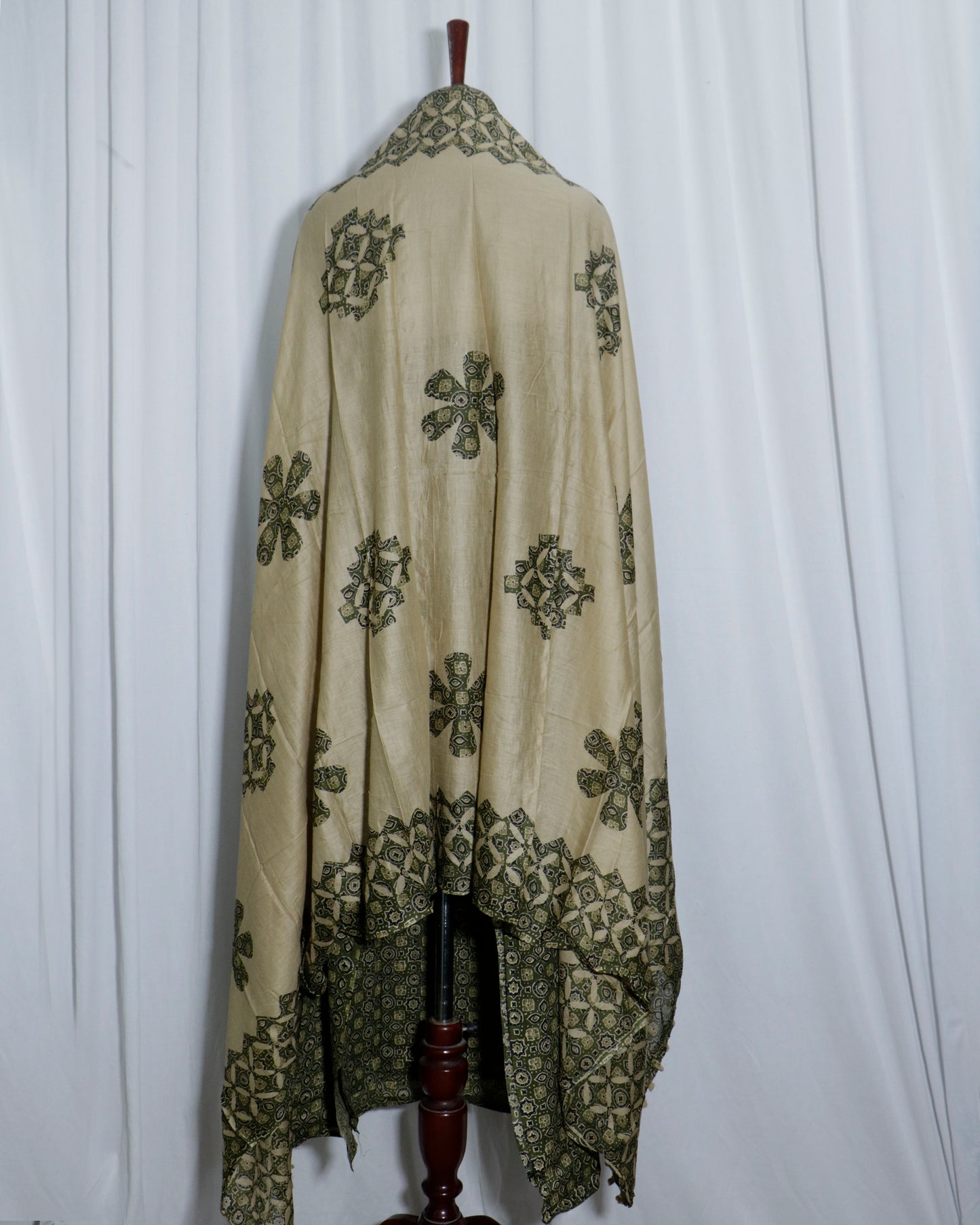 Ajrakh applique Printed Cotton 3 Piece Suit Set with mul-mul dupatta