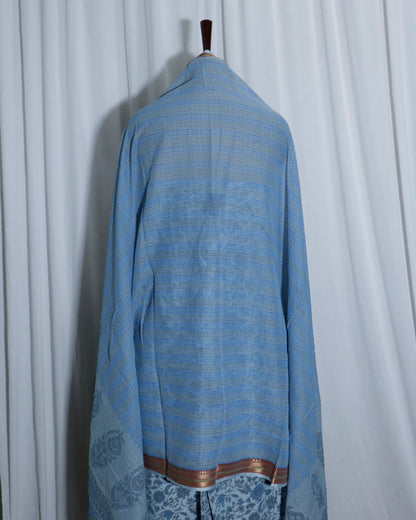 Mangalagiri South Cotton Golden Border Unstitched 3 Piece Suit Set