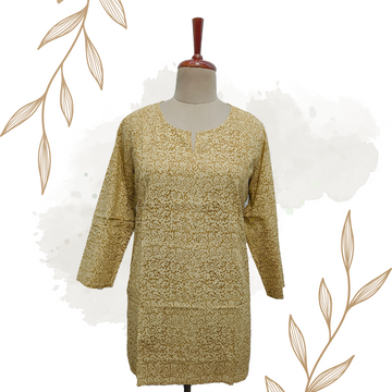 Dull Yellow cotton kurta